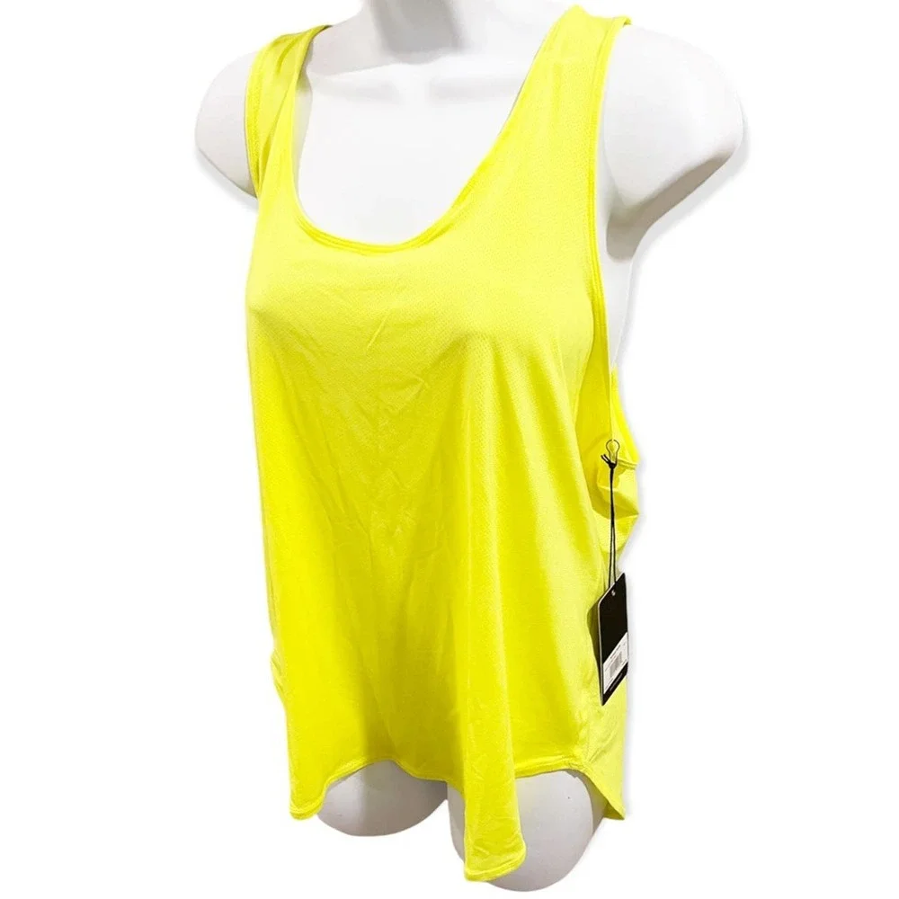 Peach Kinsei Tank Top Electric Lime Color Style P1286KL NWT Size Large - Picture 2 of 10